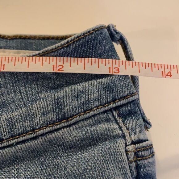 PACSUN blue stretch ankle jeggings embroidered rose detail medium wash SZ 28 - Picture 9 of 12